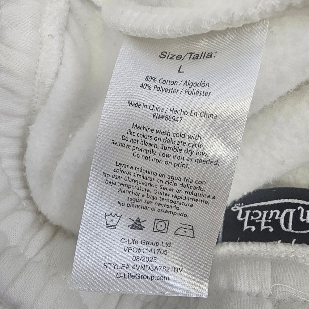 Von Dutch Women's White Graphic Sweatpants Joggers Y2K Logo Size Large Tall - Picture 12 of 12